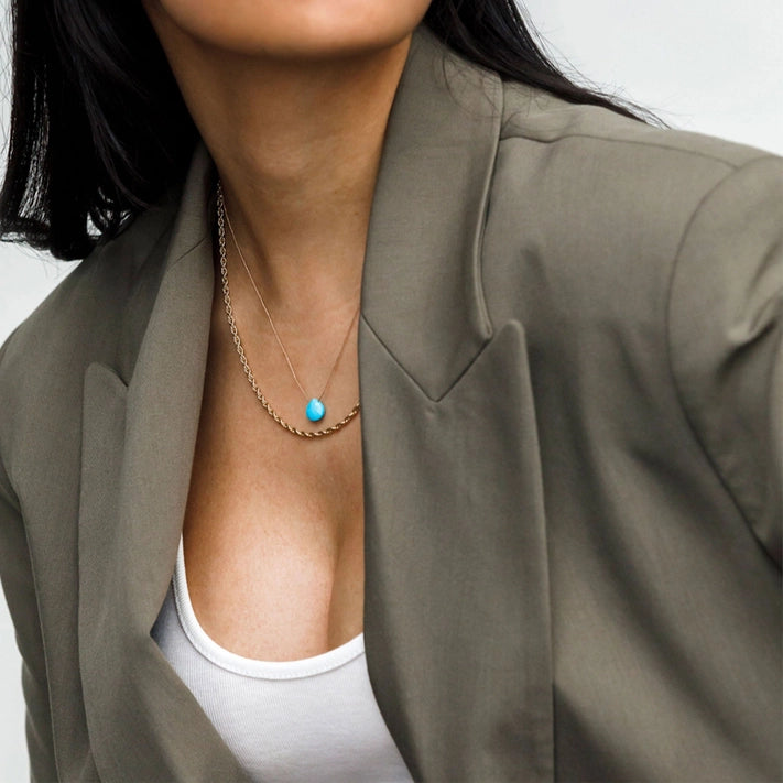 Wanderlust Life Fine Cord Necklace - Arizona Turquoise