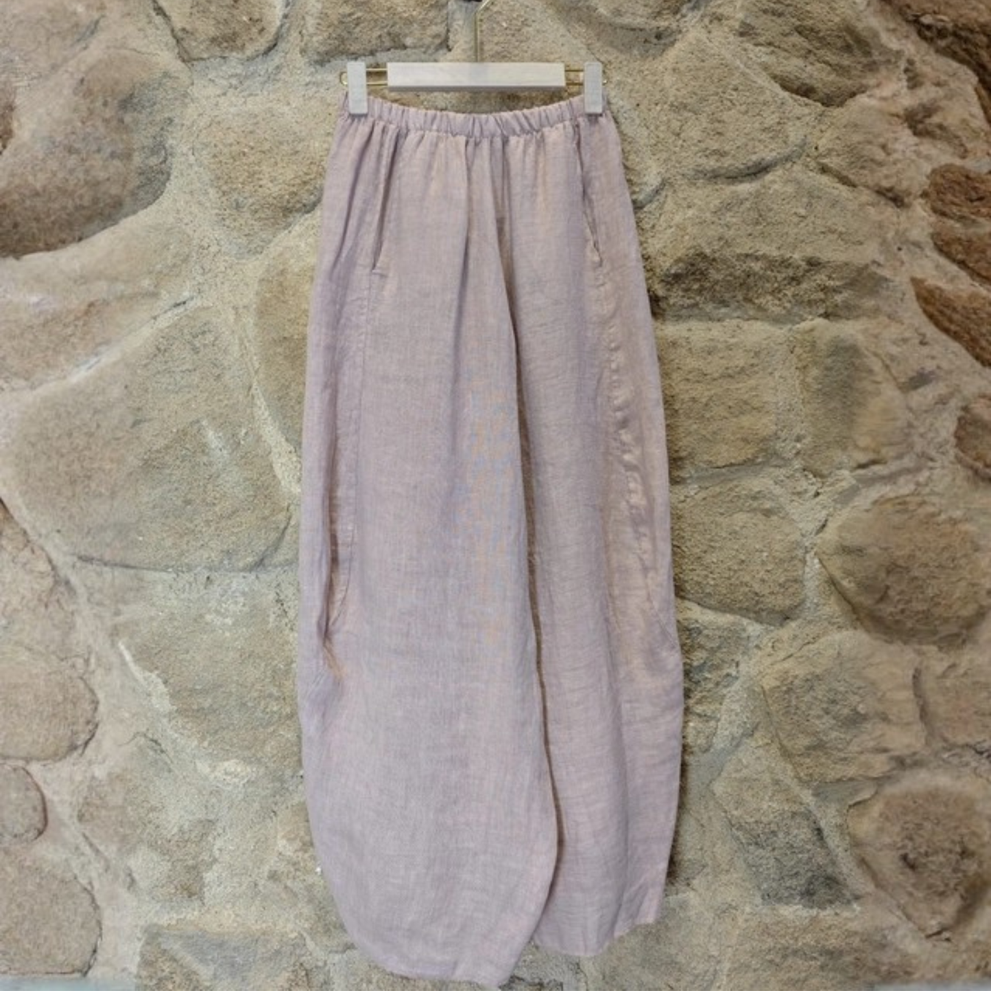 Linen Barrel Leg Trousers - Rose Pink