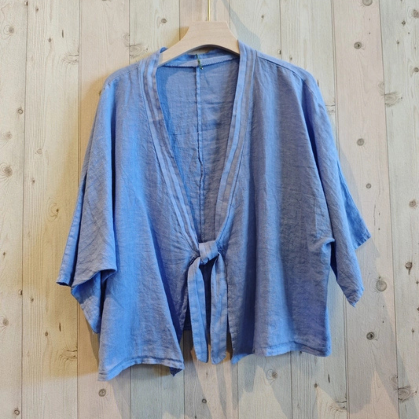 Linen Tie Jacket - Blue