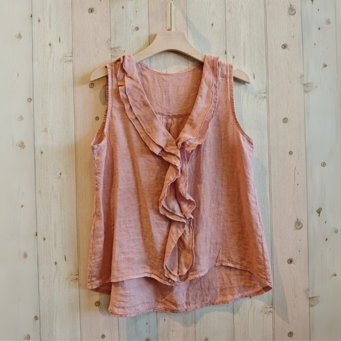 Linen Sleeveless Blouse - Rose