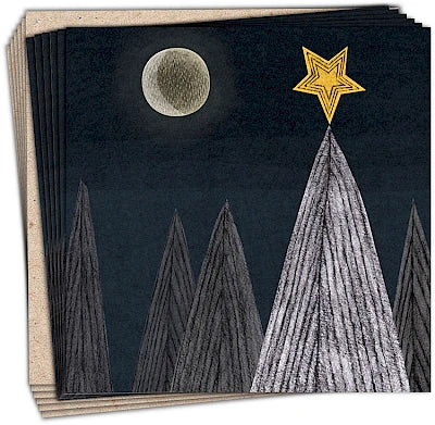 Pack of 6 Greetings Cards - Christmas Tree