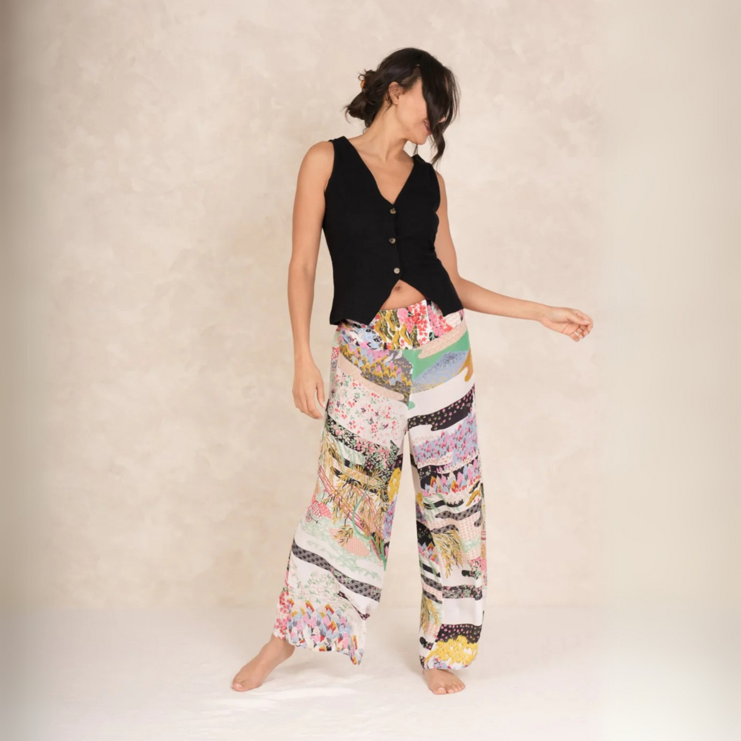 One Hundred Stars Palazzo Pant - Spring White