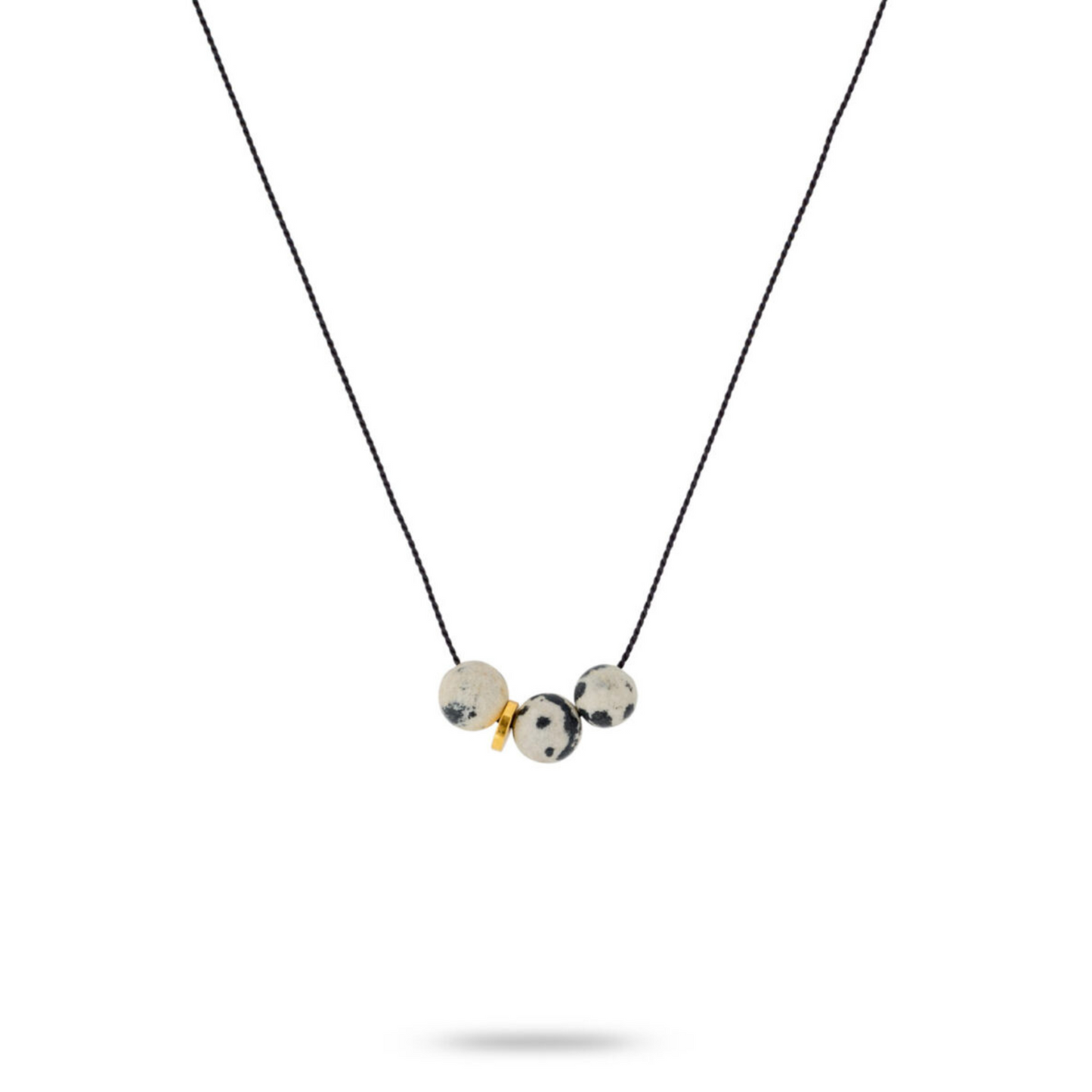 One & Eight Cord Necklace - Dalmation Jasper