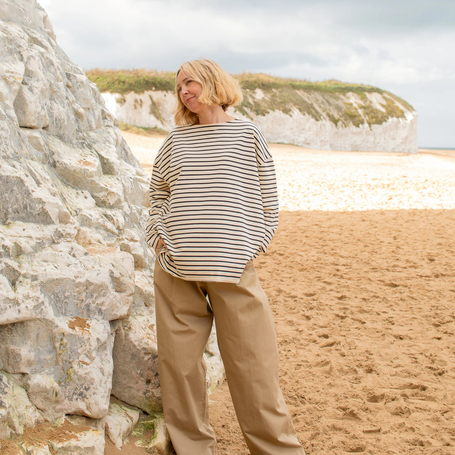 Chalk UK Bryony Top - Black & Cream Stripe