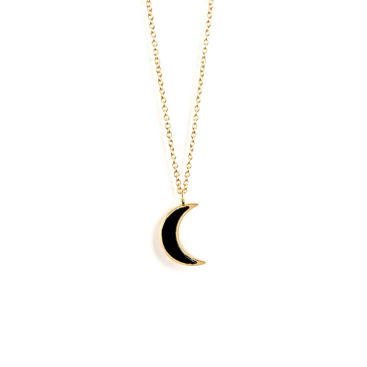 Wanderlust Life Gold Moondance Necklace - Black Onyx