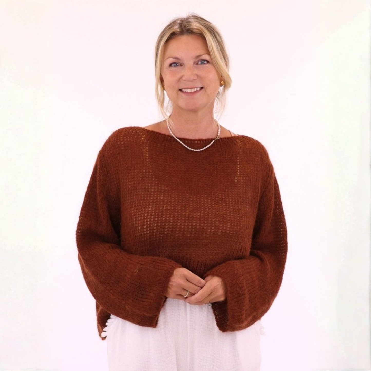 Alpaca Blend Fine Knit Jumper - Spice