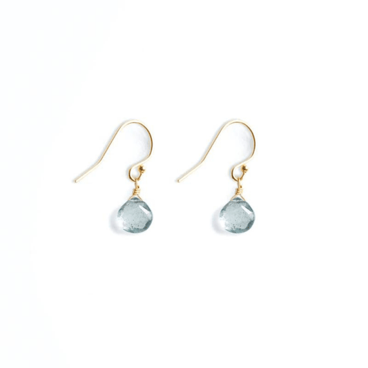 March Birthstone Isla Drop Earrings - Aquamarine