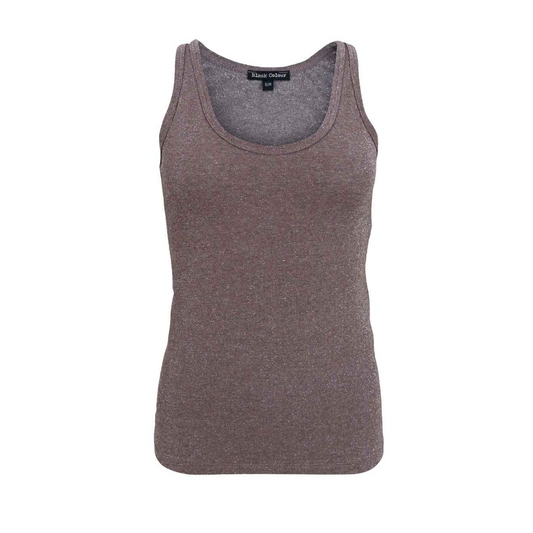 Faye Glitter Vest Top - Taupe