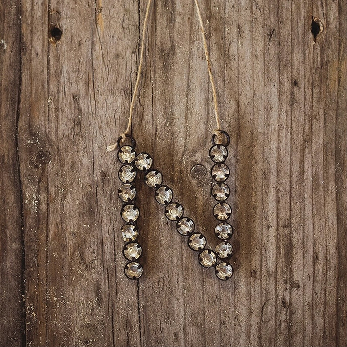 Hanging Initial Rhinestone Decoration
