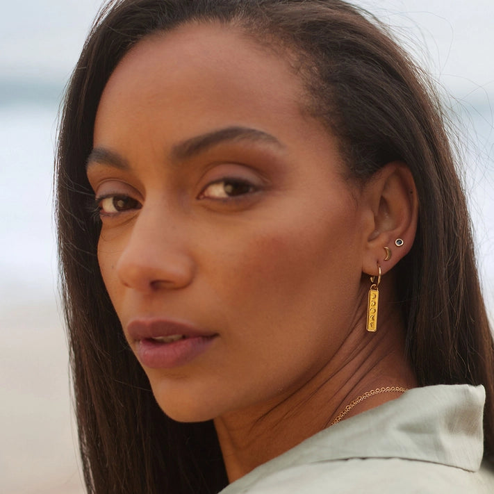 Gold Hoop Earrings - Moon Phases