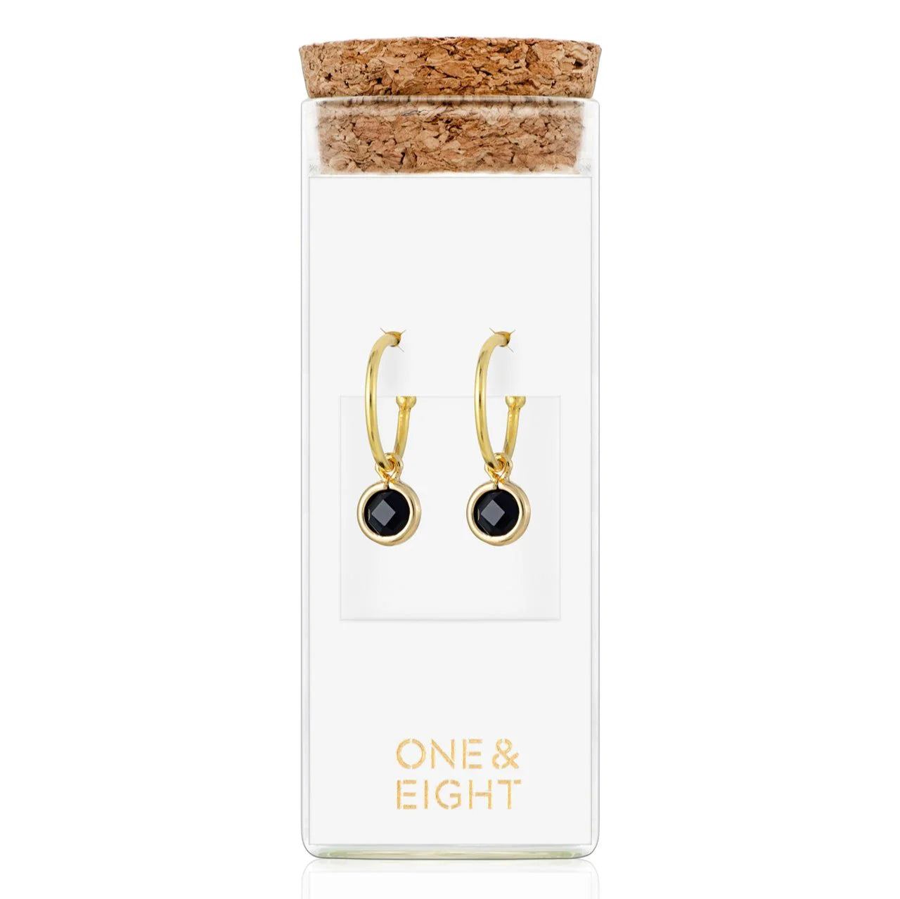 One & Eight Gold Mini Hoop Earrings - Spirit Noir