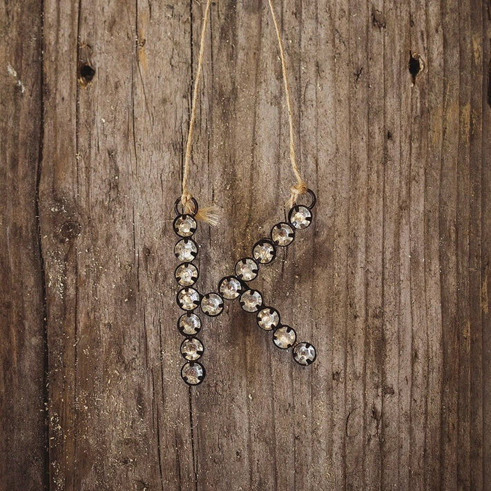 Hanging Initial Rhinestone Decoration
