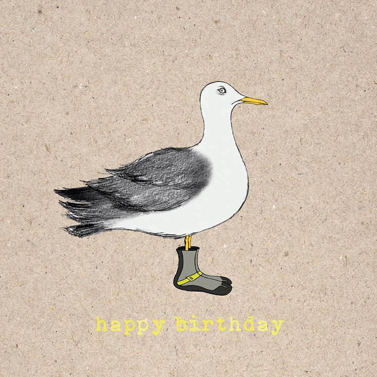 Paper Bird Greetings Card - Birthday Surfer