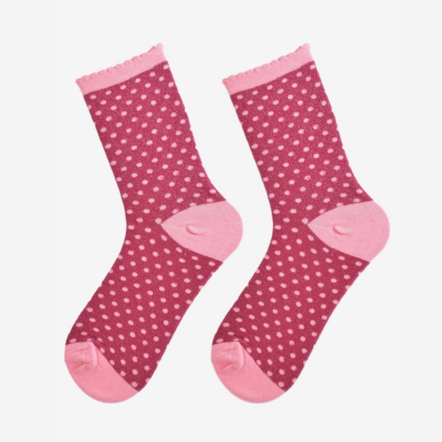 Glitter Socks - Pink and Berry Polka Dots