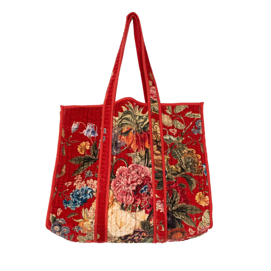 Velvet Tote Bag - Primula Berry