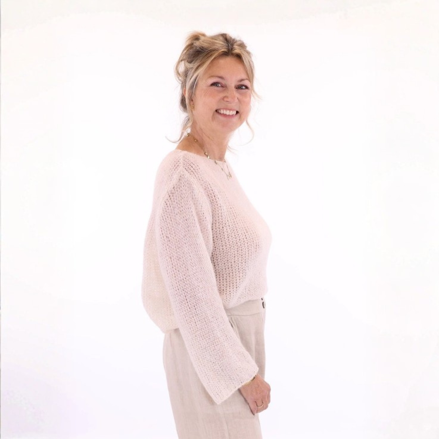 Alpaca Blend Fine Knit Jumper - Cream
