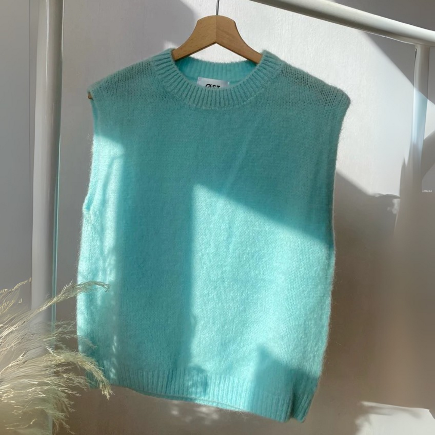 Kathrine Mohair Crewneck Vest - Sea Foam