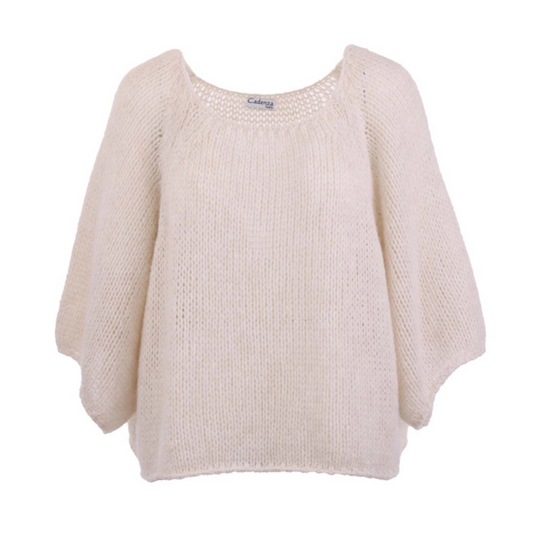 Alpaca Wool Blend Jumper - Cream