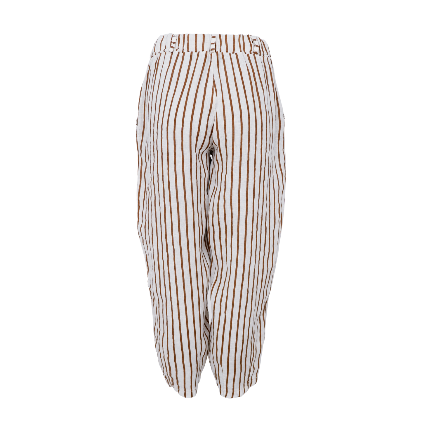 Melina Linen Trousers - Tan Stripe