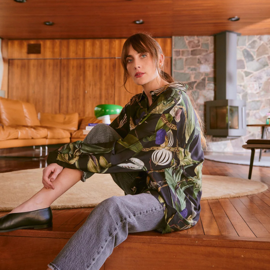 Oversized Shirt - Orchid Black