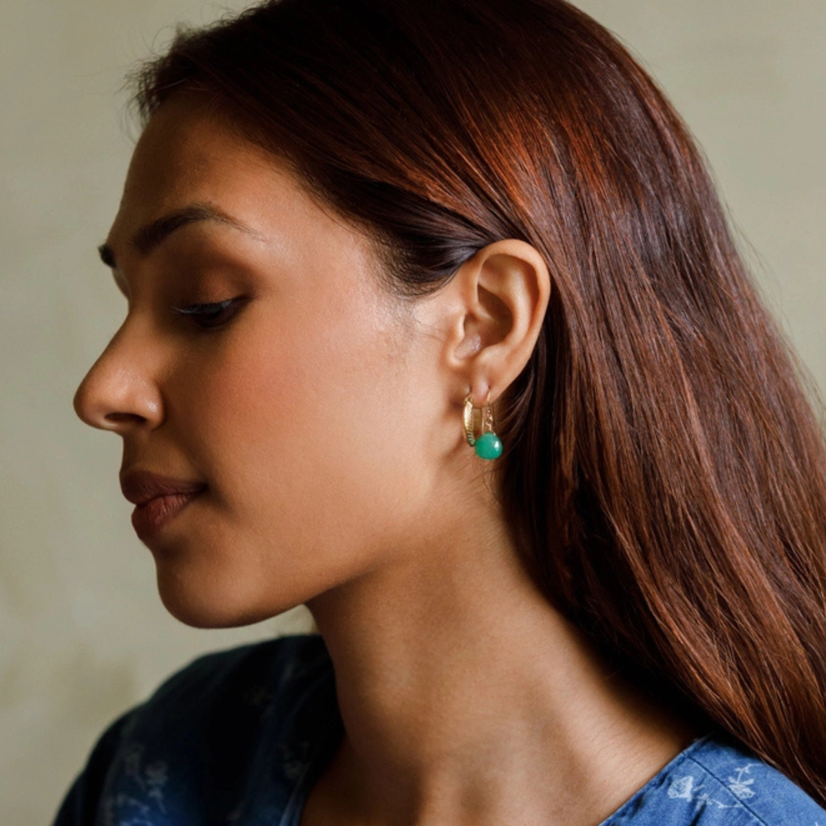 Isla Drop Earrings - Green Aventurine