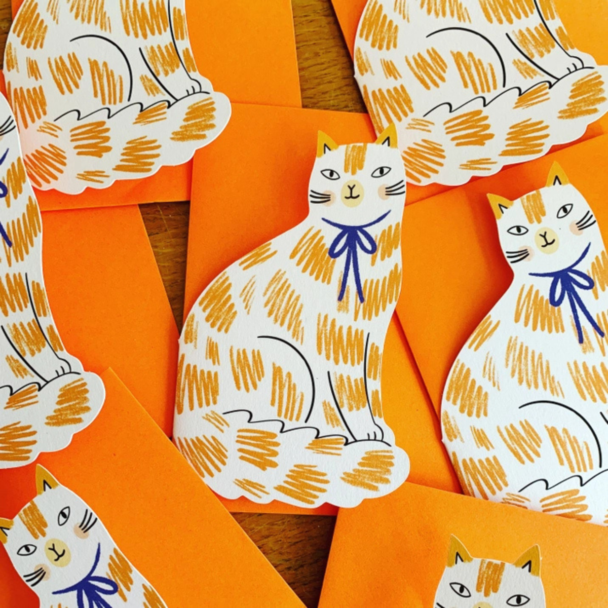 Greetings Card - Sitting Kitty Ginger