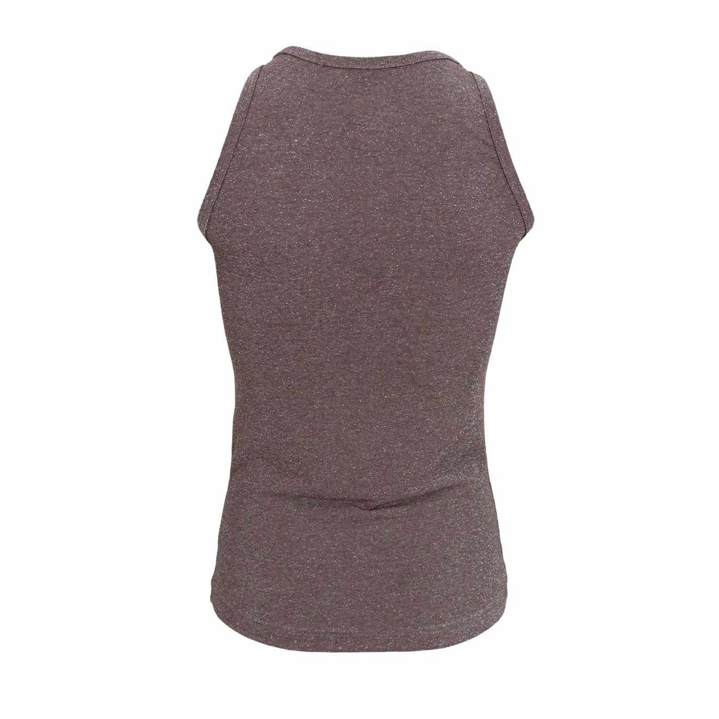 Faye Glitter Vest Top - Taupe