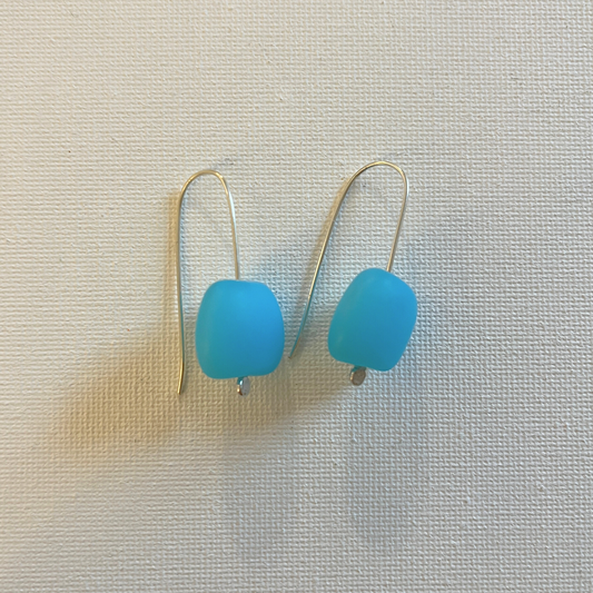 Glass Drop Earrings - Turquoise