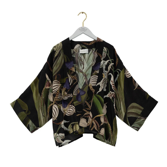 Crepe Kimono - Orchid Black