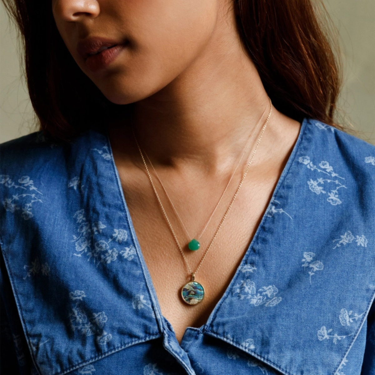 Fine Cord Gemstone Necklace - Green Aventurine