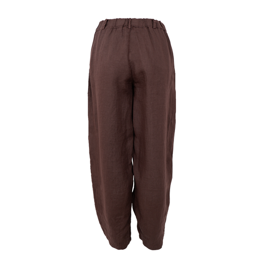 Melina Linen Trousers - Coffee Brown