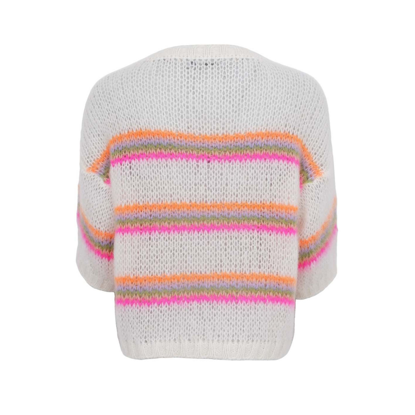 Black Colour DK Minna Multi Striped Jumper - White