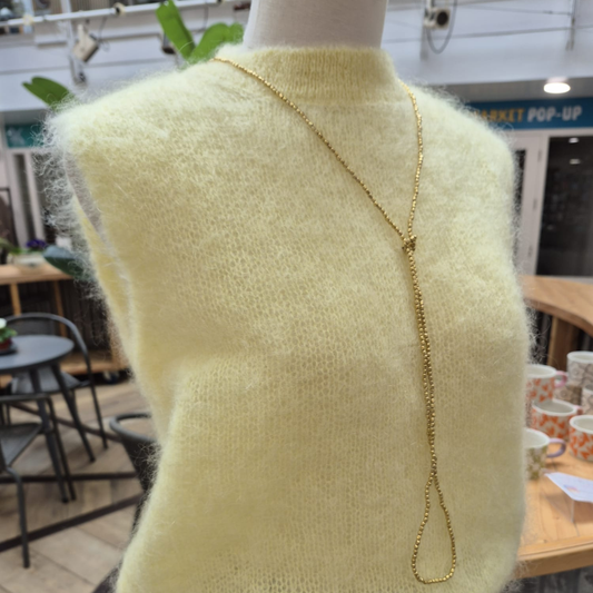 Astrid Mohair Cropped Vest - Lemon Yellow