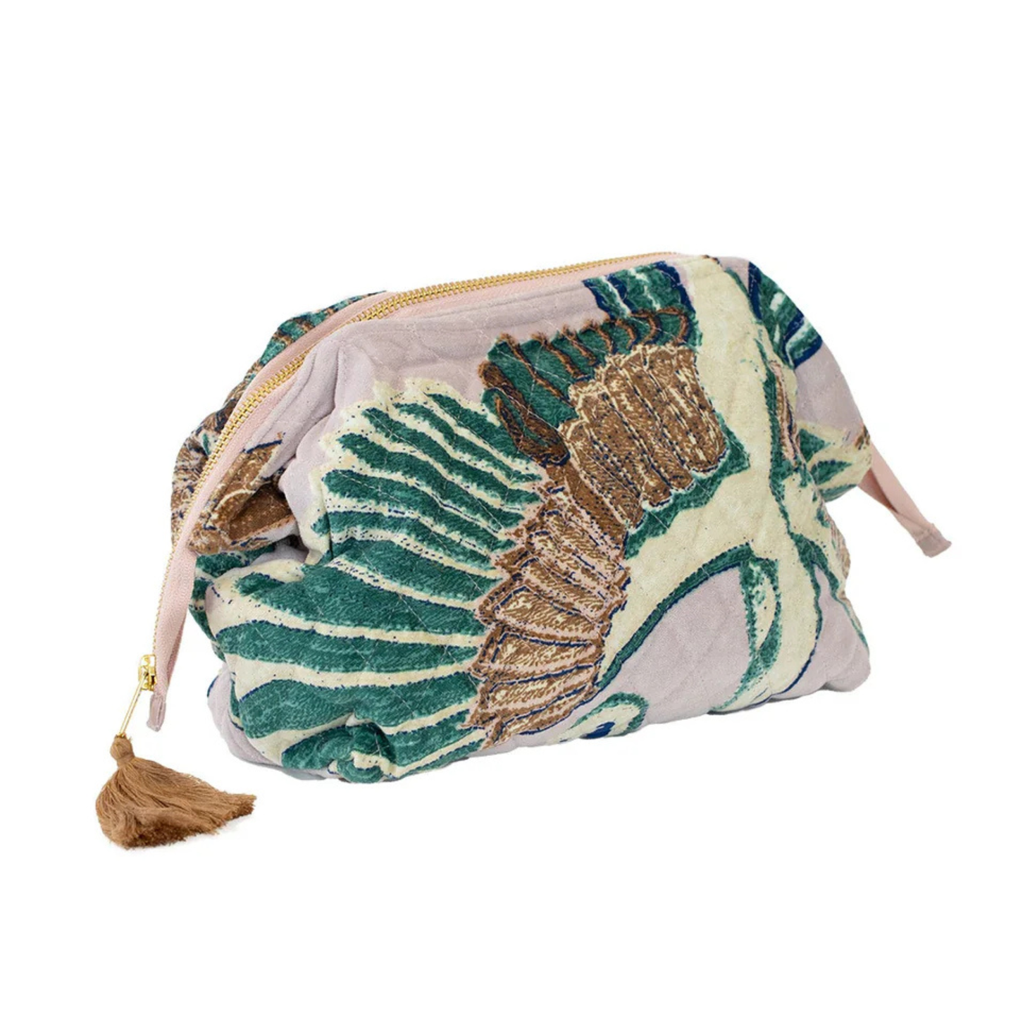 Velvet Pouch Bag - Crane Plaster Pink