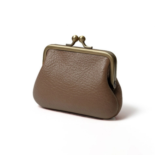 Leather Coin Purse - Taupe