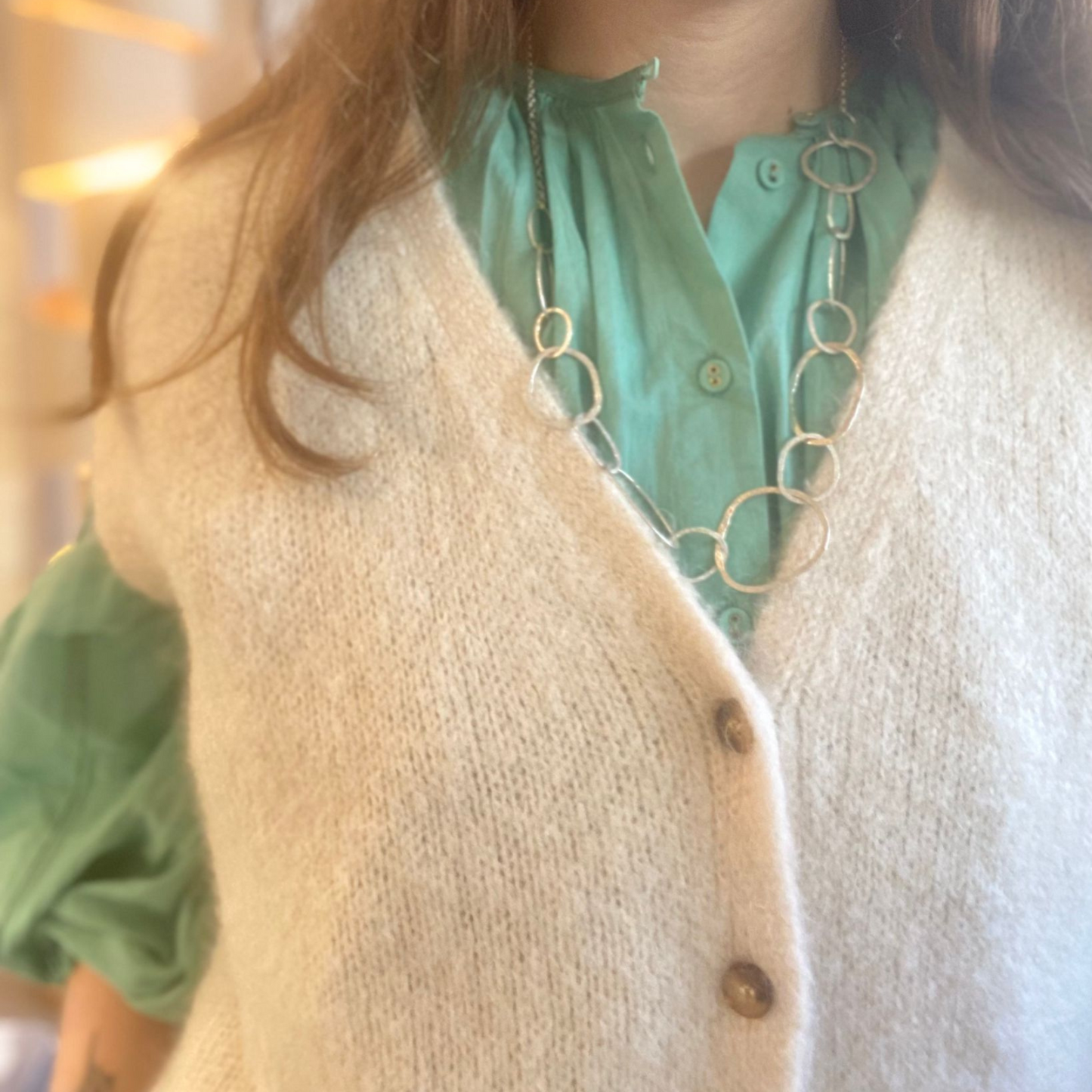 Erika Kid Mohair Vest - Cream