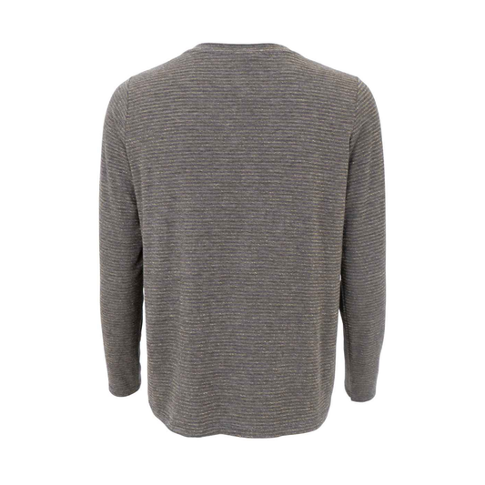 Faye Long Sleeve Top - Grey Shimmer Stripe