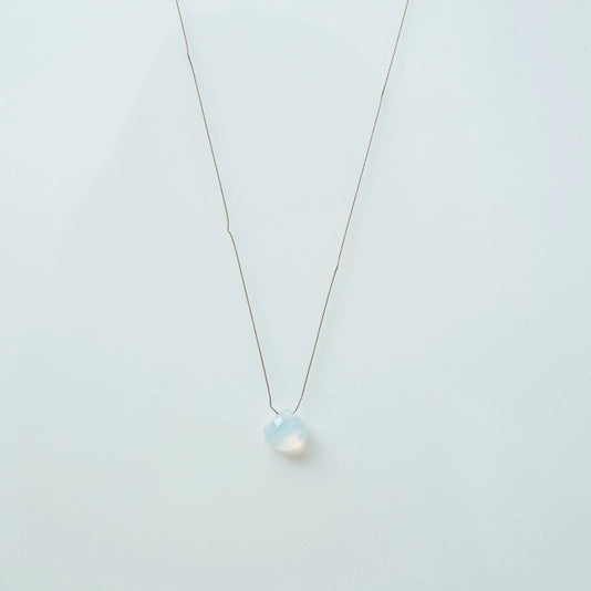 Silk Cord Birthstone Necklace - October Opalite