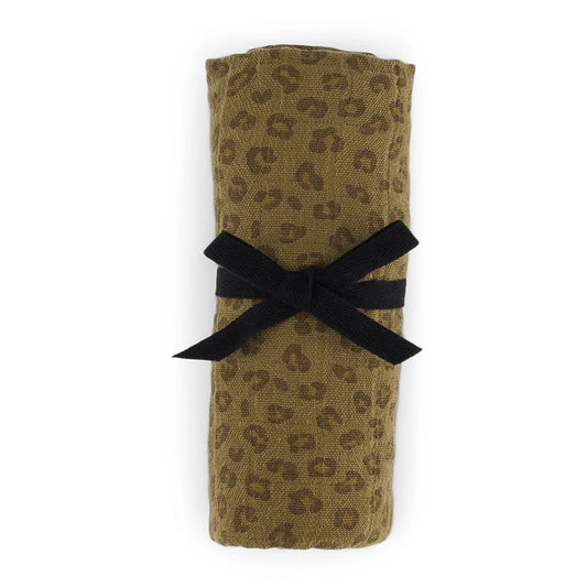 Square Scarf - Olive Green Mini Leopard