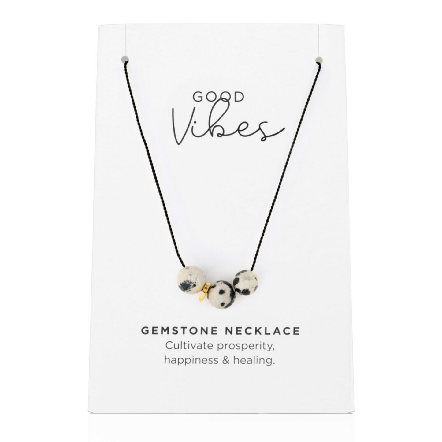 One & Eight Cord Necklace - Dalmation Jasper