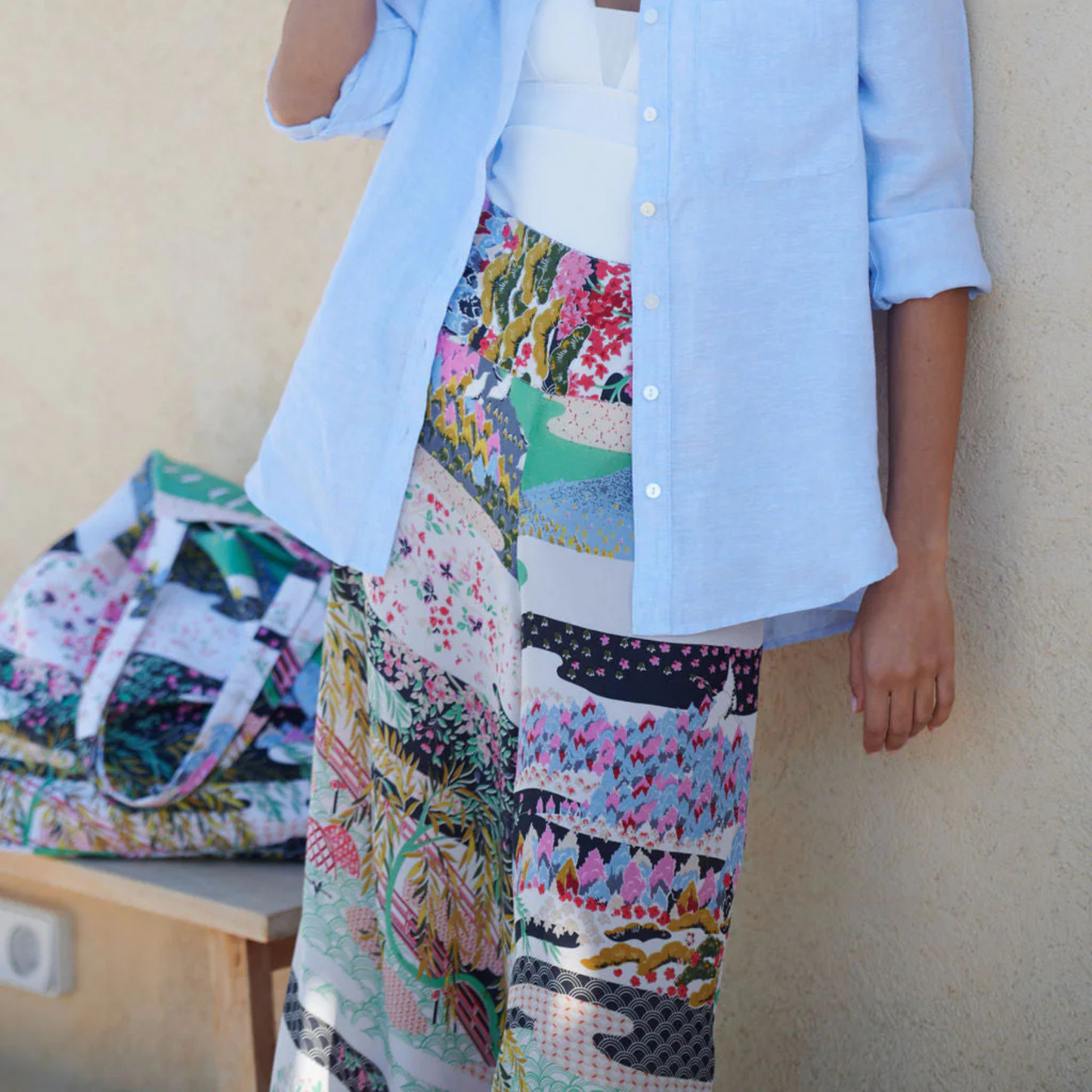 One Hundred Stars Palazzo Pant - Spring White