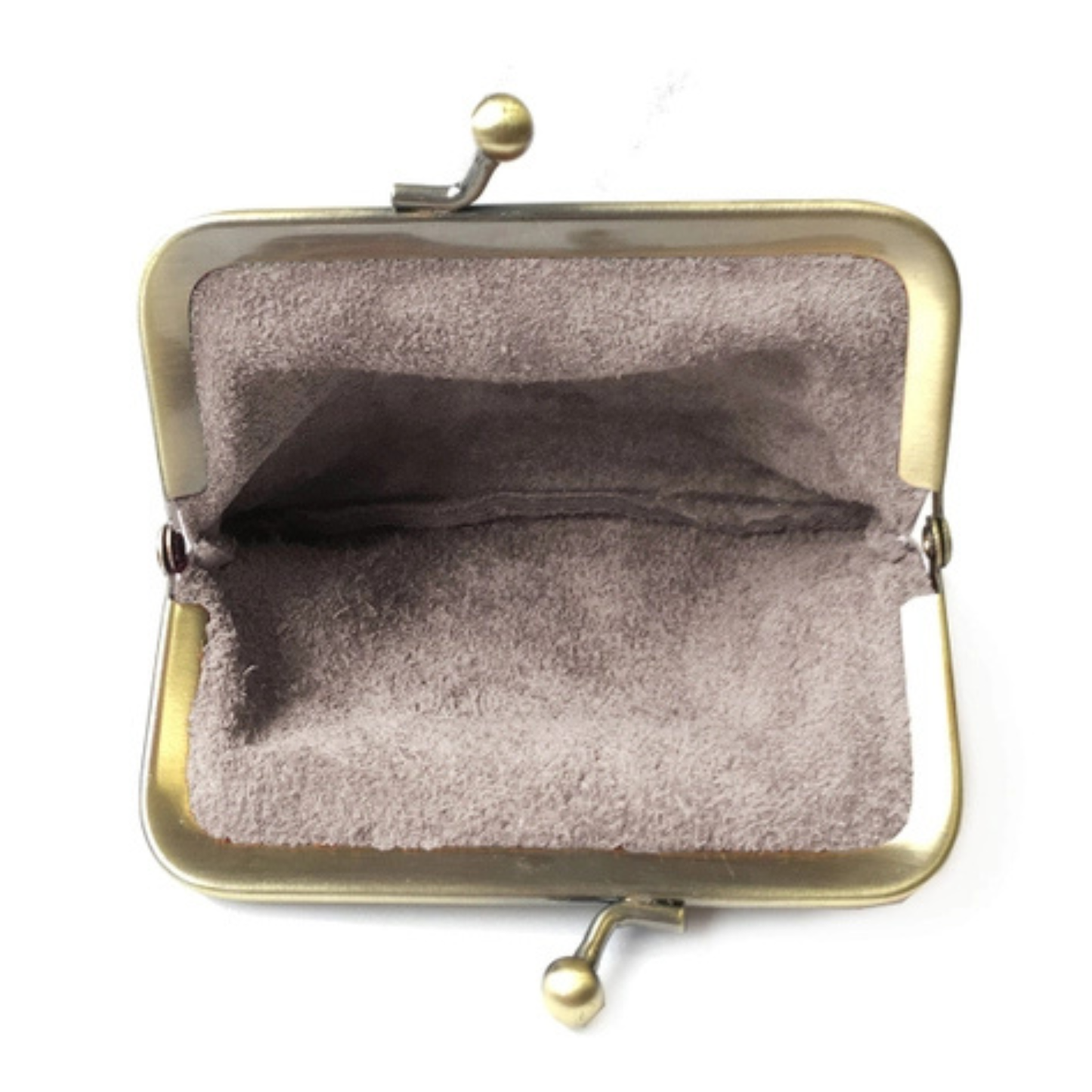 Metallic Leather Coin Purse - Pewter