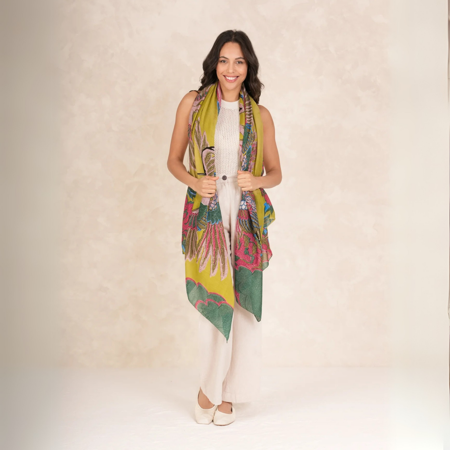 Scarf - Crane Olive