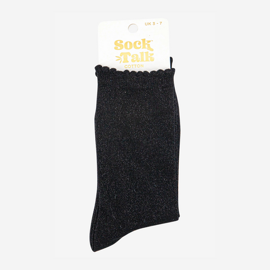 Glitter Socks - Black and Silver