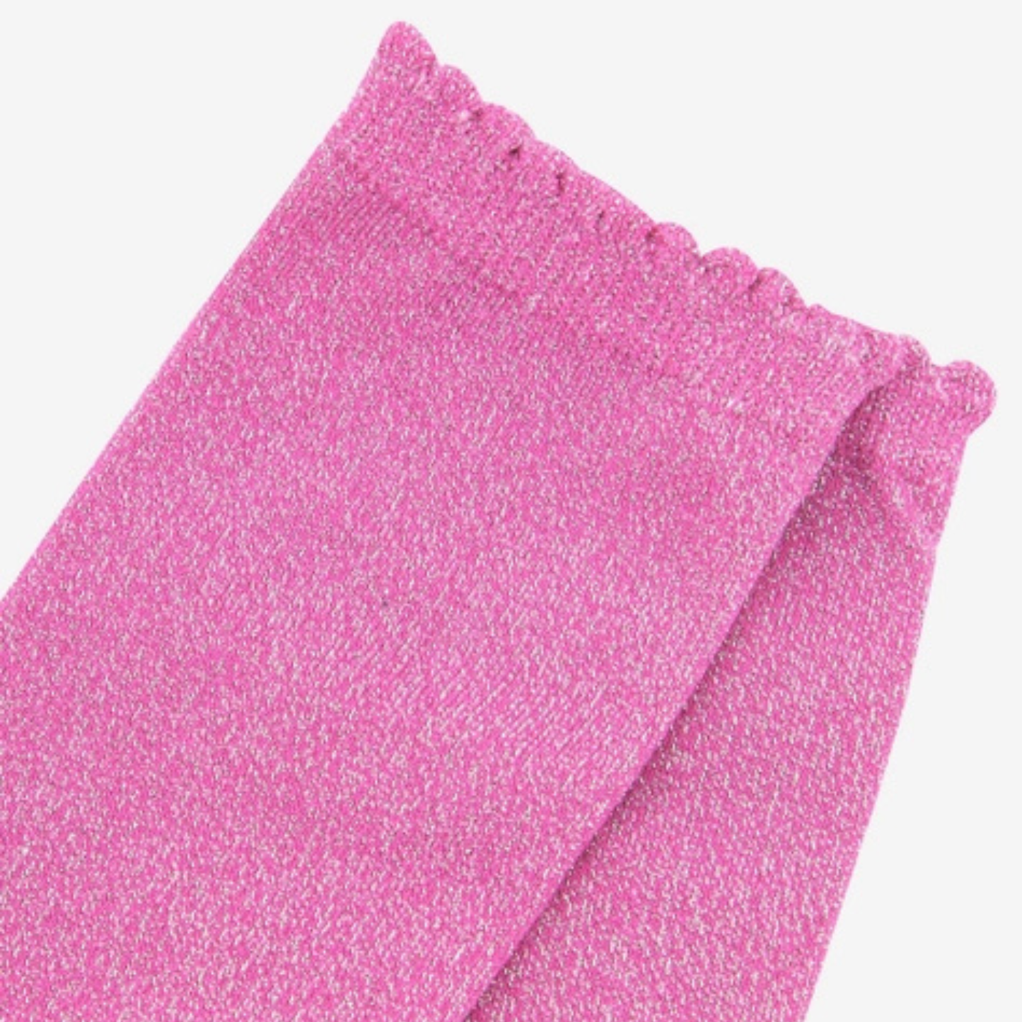 Cotton Blend Glitter Socks - Hot Pink