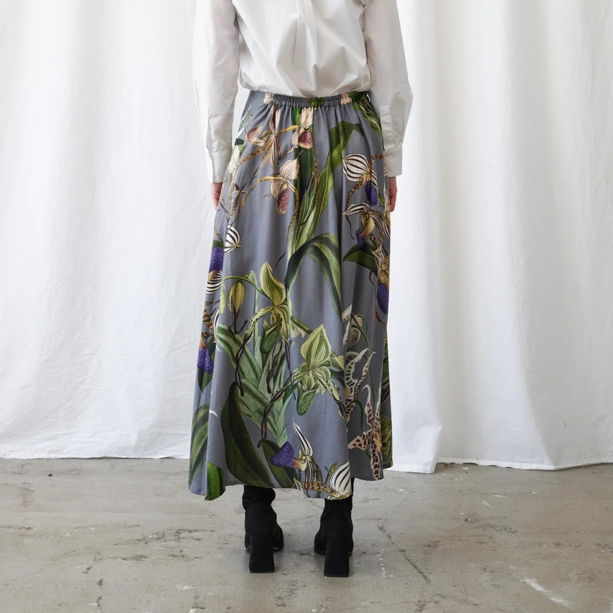 A-line Maxi Skirt - Orchid Grey