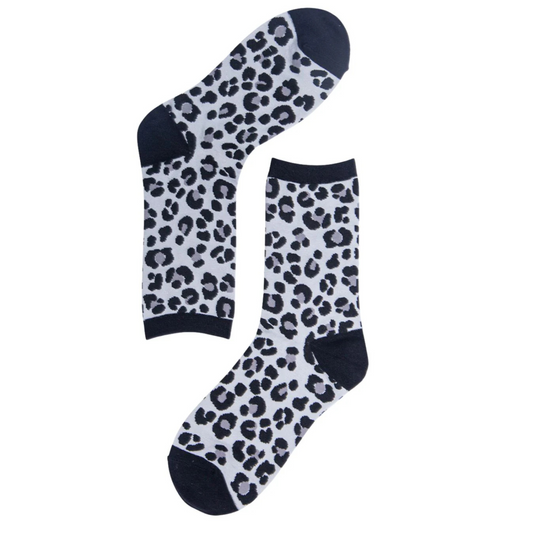 Bamboo Socks - Grey Leopard