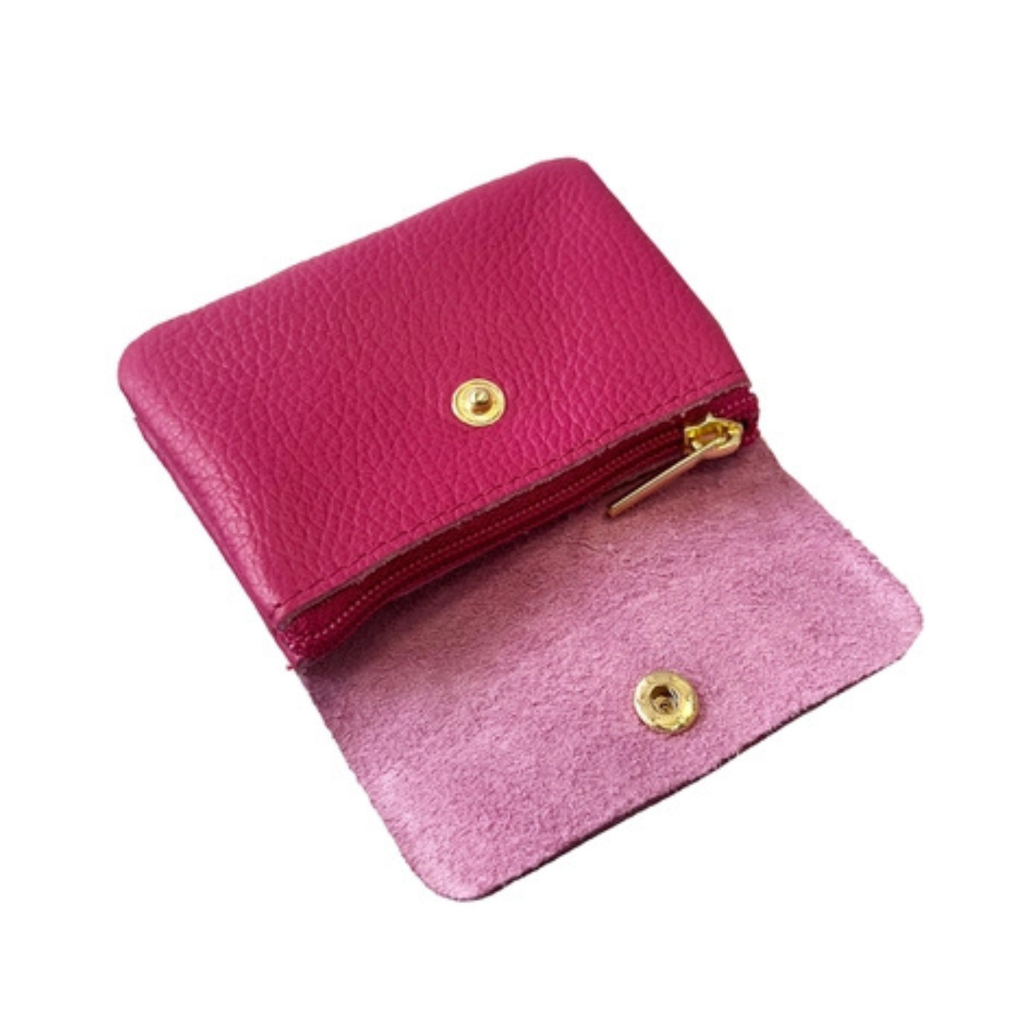 Leather Coin Purse - Fuchsia Pink
