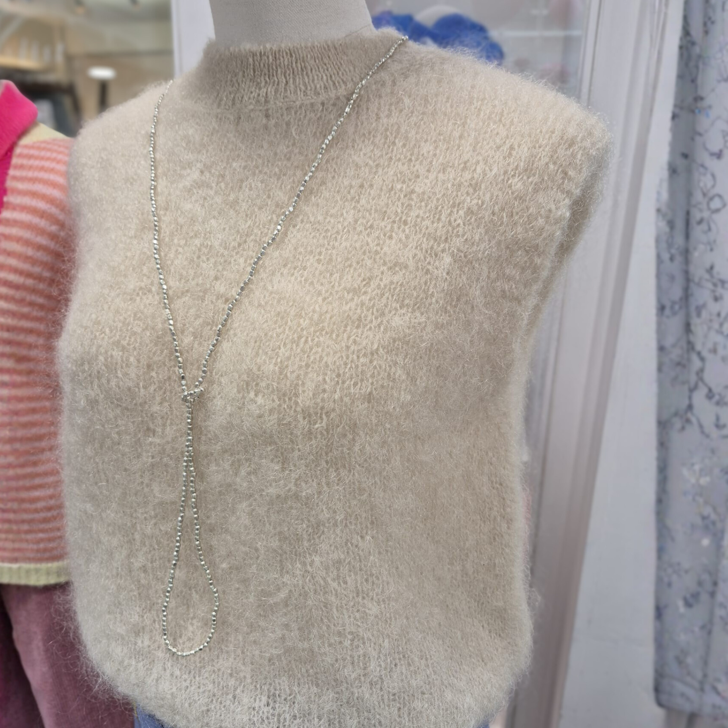 Astrid Mohair Cropped Vest - Wheat