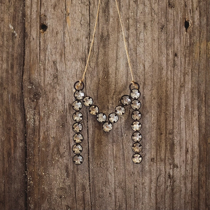 Hanging Initial Rhinestone Decoration